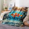 1PC Art Print Decor Print FlAannel Blanket, High quality Comfortable for All Seasons, Home Decor, Warmth and Comfort