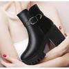 New Hot Style Fashion Women Boots Round Head Thick Bottom PU Leather Waterproof Woman Snow Boots Free Shipping