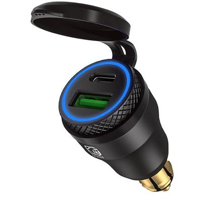 Aluminium Type-c Pd Power Delivery Usb Charger 30w Qc 3.0 Quick Charger Waterproof For Hella Din Socket Bmw Ducati Triumph