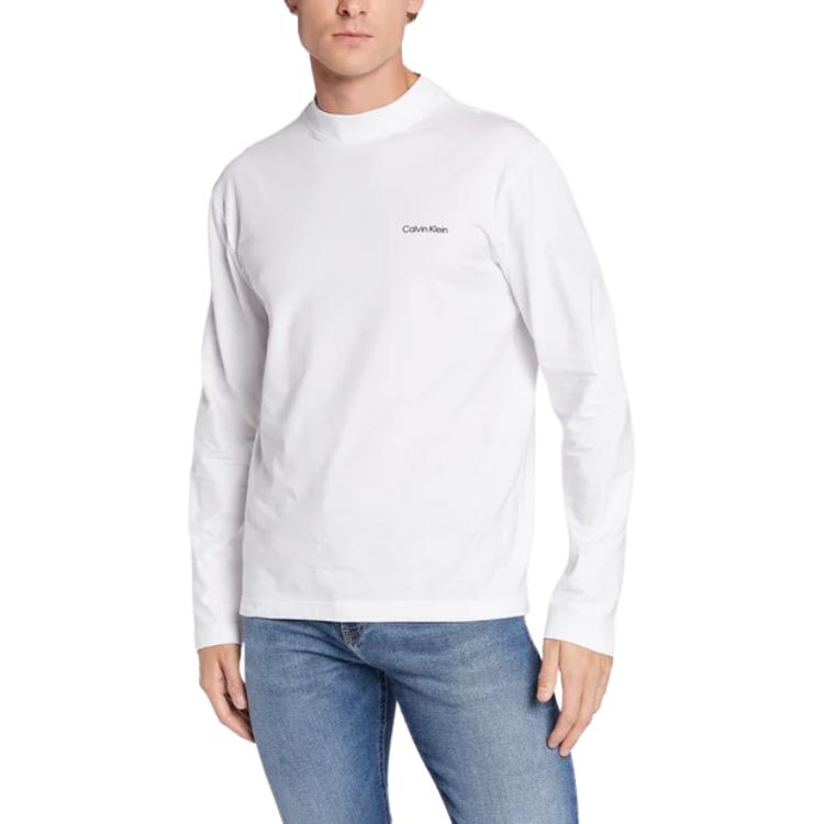 Calvin Klein Buchstabenlogo Langarm T-Shirt Herren Oberteile K10K110179-YAF XXL