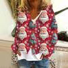 Women's Fashion Short Coat Casual Long Sleeve Printed Single Breasted Plush Top