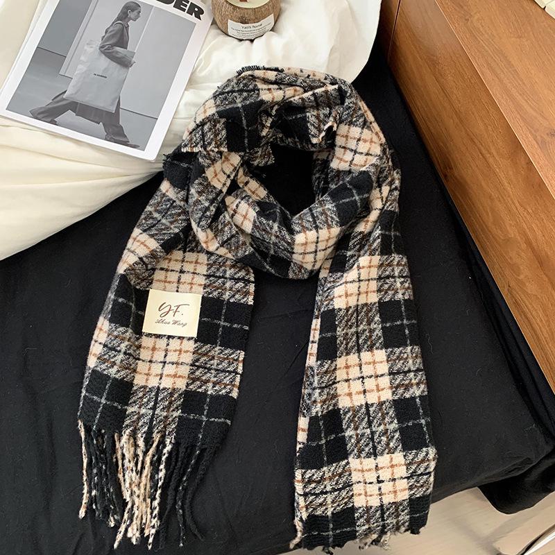 Schal mit roten Quasten im koreanischen Stil: High-End, Warmer Winterschal für Damen