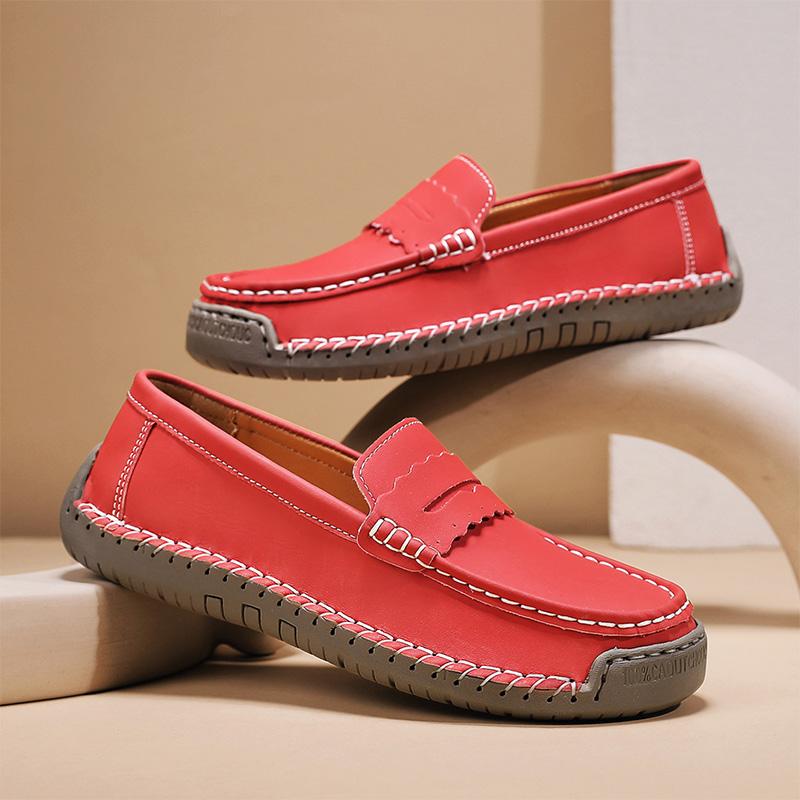 Hand-stitched Women Casual Shoes Loafers Slip On Driving Shoes Moccasins Women Flats Shoes