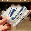Whale Pattern Soft Silicone Phone Case For Samsung S25 Edge S24 FE S23 Ultra S22 A16 A56 A36 A15 A55 A35 Diamond Frame Clear Shockproof Cover
