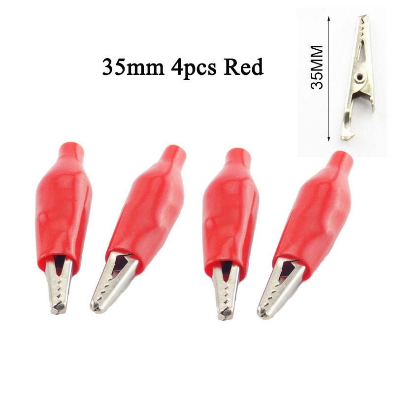 4pcs Metal Metal Alligator Clip Crocodile Electrical Clamp Testing Probe with Plastic Boot Car Auto Battery