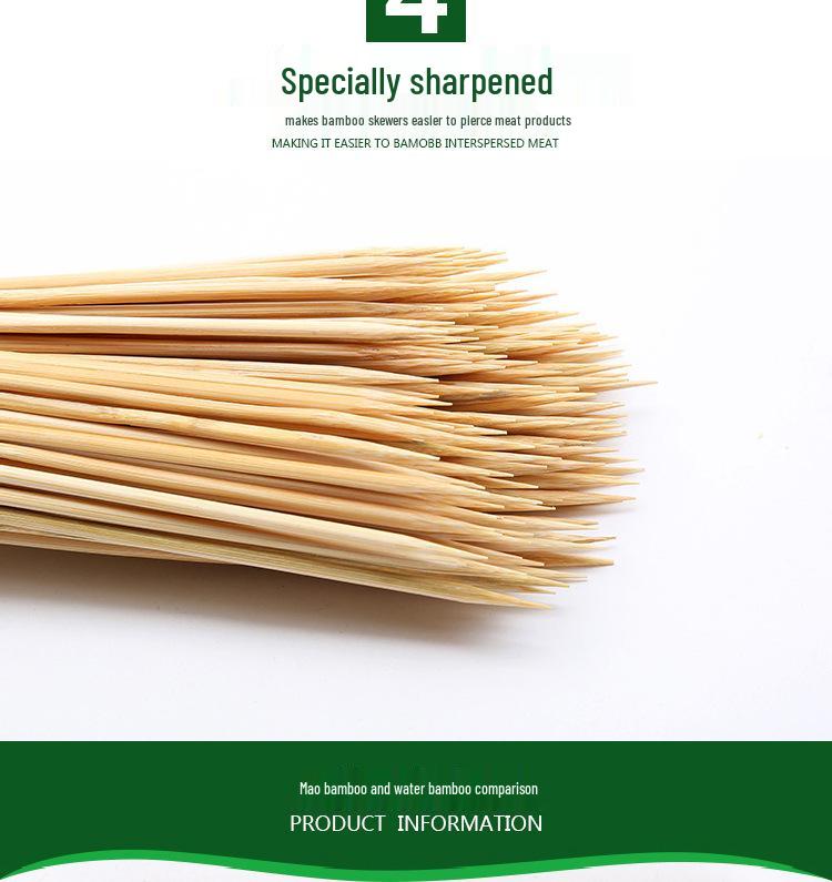 Bamboo Skewers: 4.0mm X 28/30/35/40/45cm for BBQ, Marshmallows, Tanghulu, and Sugar Art.