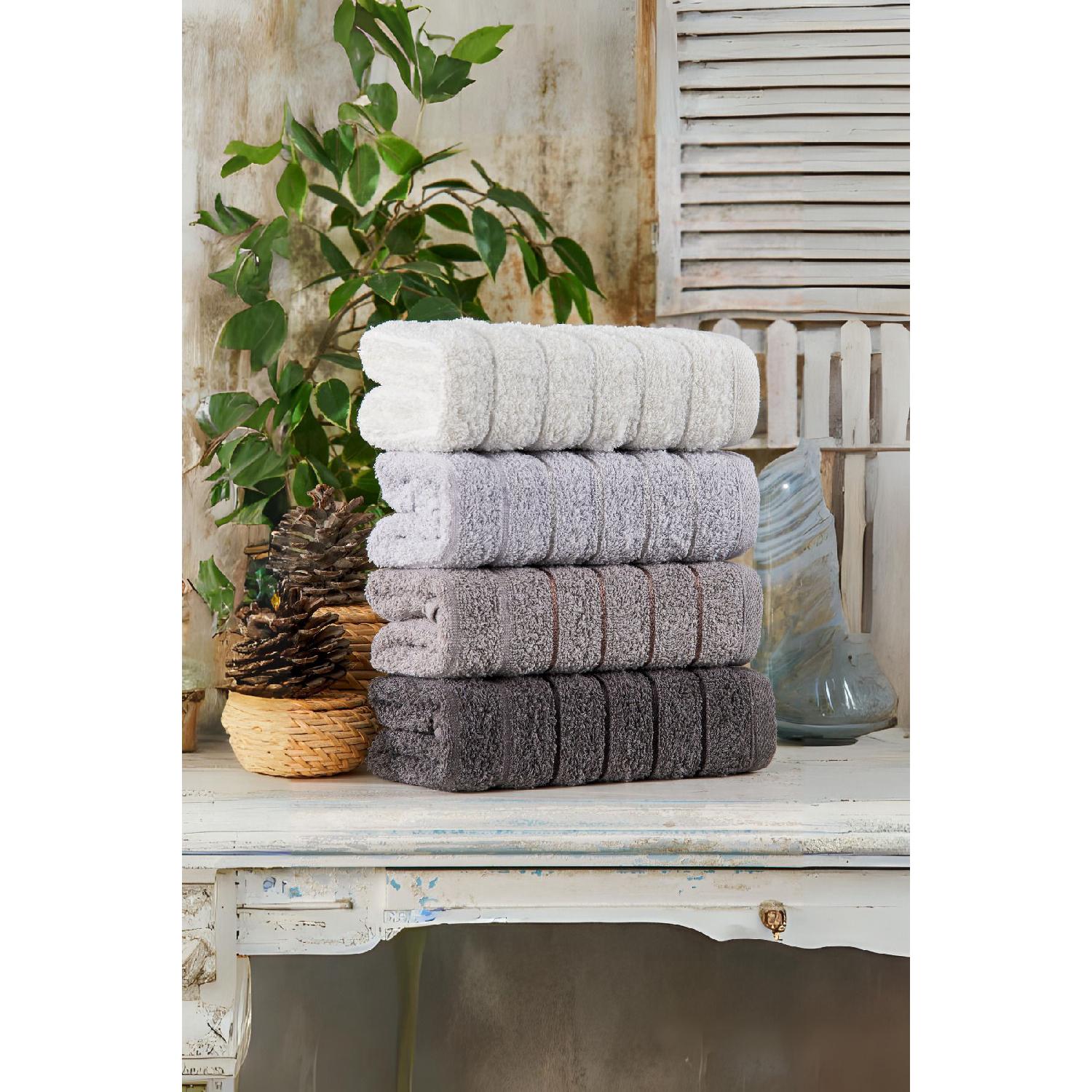 

Набор пушистых полотенец 4 шт. 50х90см коричневый