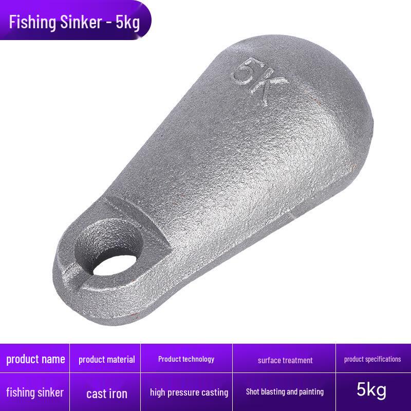 Eco-friendly Heavy Duty Iron Fishing Sinker Block for Deep Sea and Squid Fishing