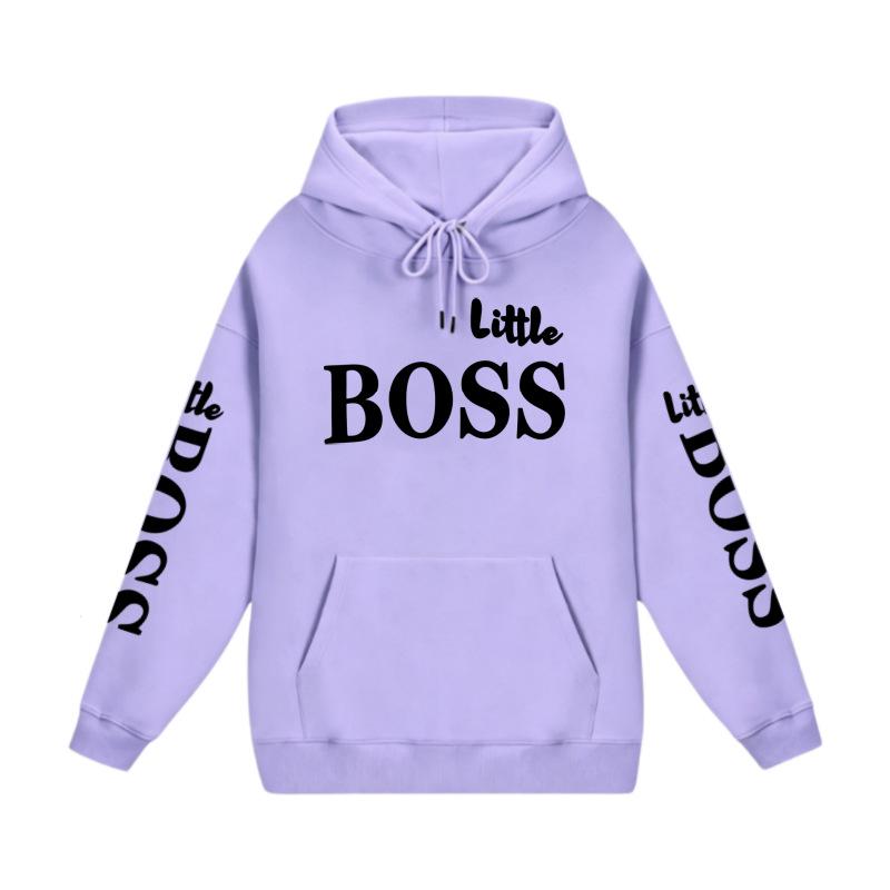Trendy Kids' Letter Print Hoodie - 'Little Boss' Spring/Autumn Casual Sweatshirt for Boys & Girls