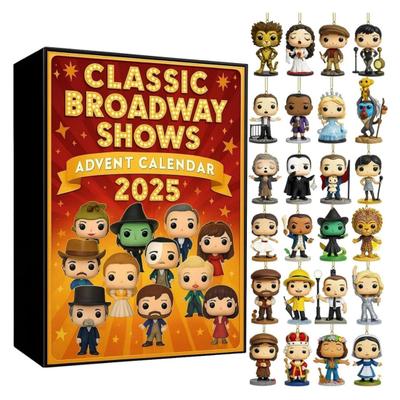 Classic Broadway Shows Advent Calendar 2025 24 Days Countdown Calendar with Iconic Musical Character Collectibles for Broadway Fans Theater Lovers