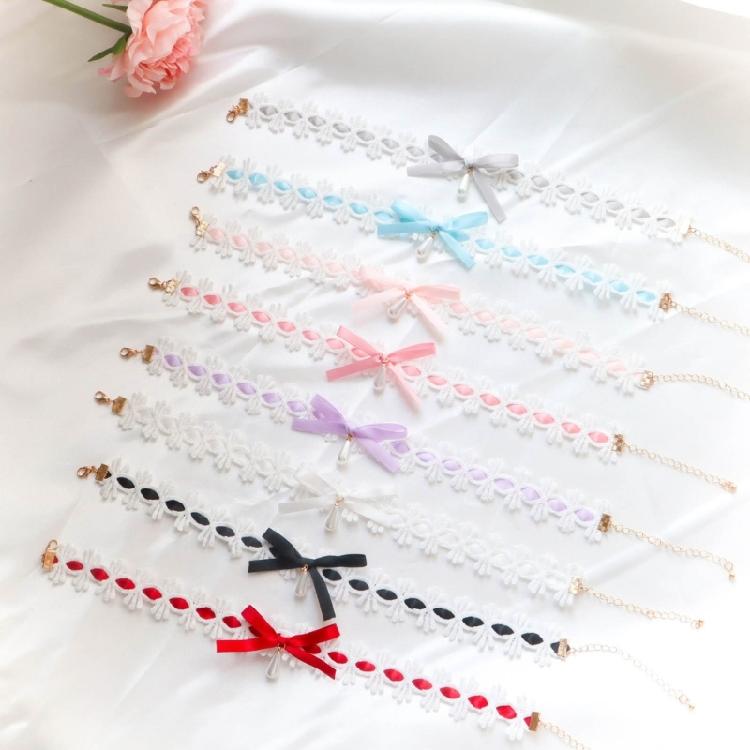 Bowknot Lace Collar Maid Choker Lace Alloy Material Perfect Gift for Cosplayer