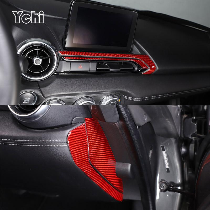 Red Soft Carbon Fiber For Mazda MX-5 NC 202016-2026 Car Center Control Interior Sticker Car Modification Accessories