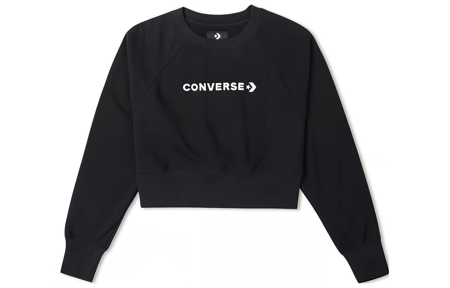 Converse Sweatshirts Women s Black Crew Neck Moderate Other 10024731-A01 XL
