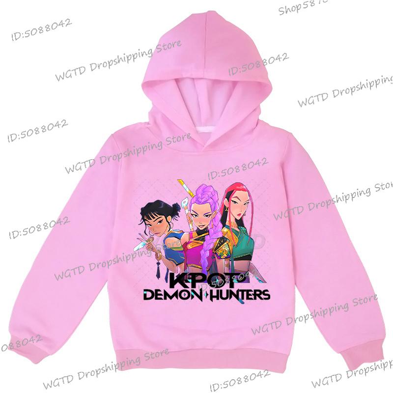 Y2K KPop Demon Hunters Bluzy Nastolatki Dziewczęta Chłopcy Rumi KPop Demon Hunters Bluza Jesień Casual Długi Rękaw Odzież Dziecięca