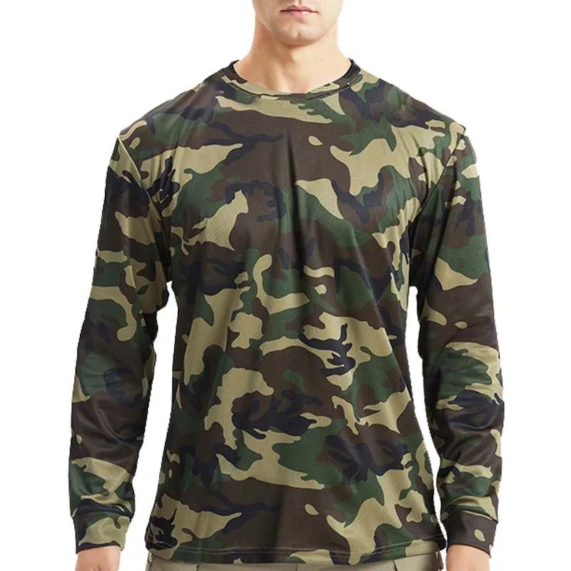 Men's Long Sleeve T-shirt 3d Camouflage Print Graphic T Shirts Men Women Fashion Fitness Tops Tees Outdoor Top Camo Clothing