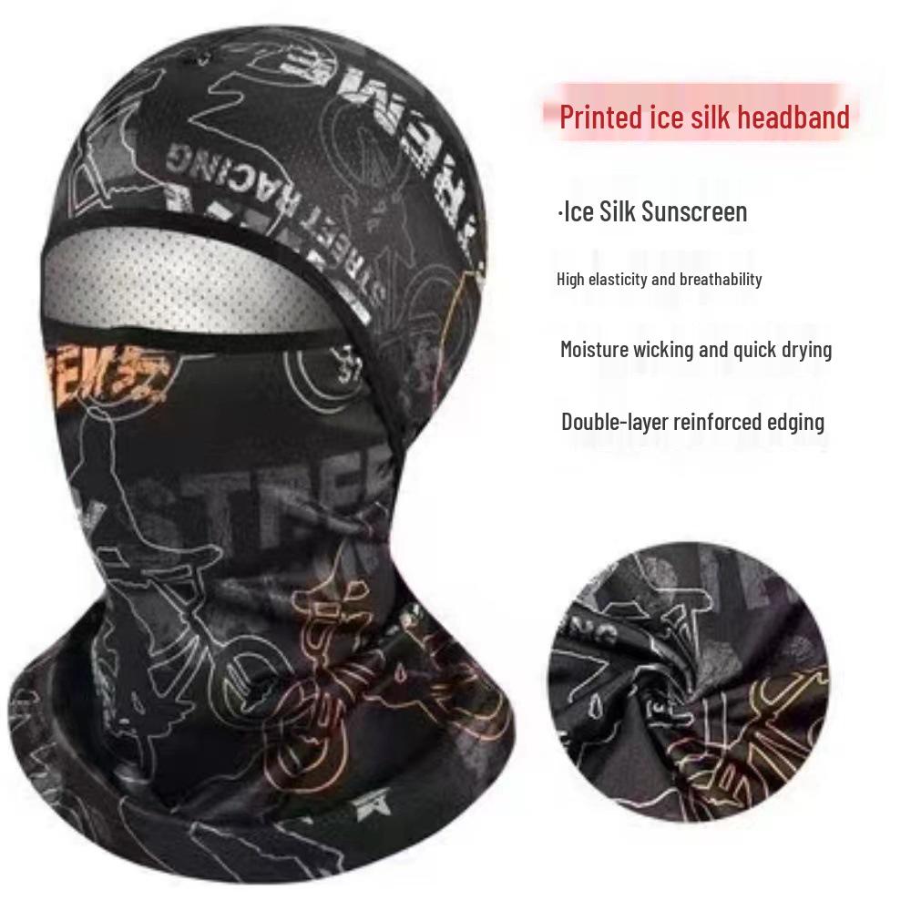 Ice Silk Sun Protection Balaclava – Full Face, Neck, & Headwear Shield for Cycling, Fishing, & Mosquito Defense