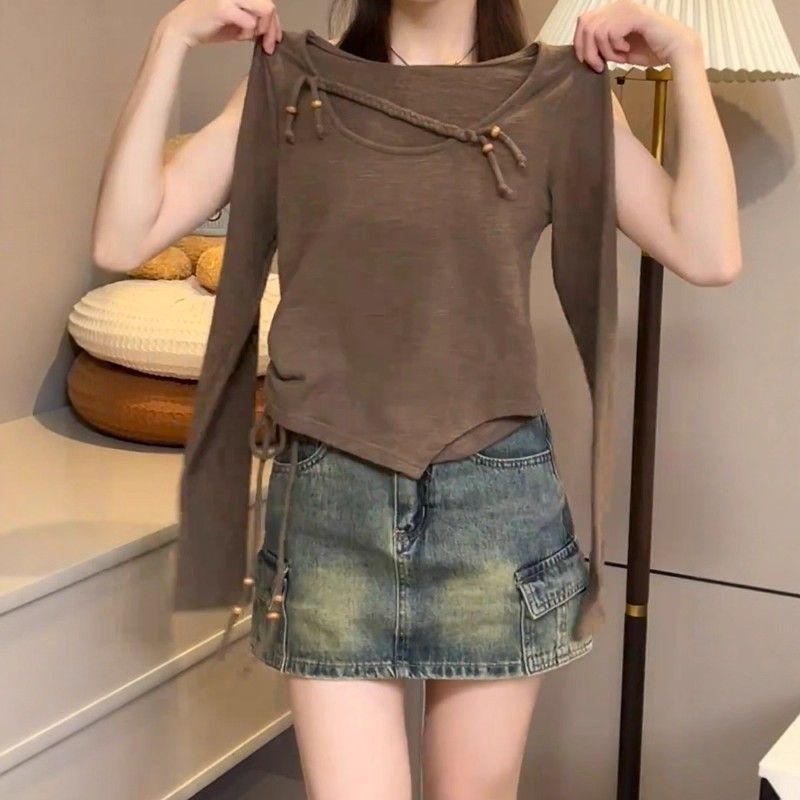 2025 Autumn Women s Thermal Long Sleeve Base Layer with Irregular Slimming Design L