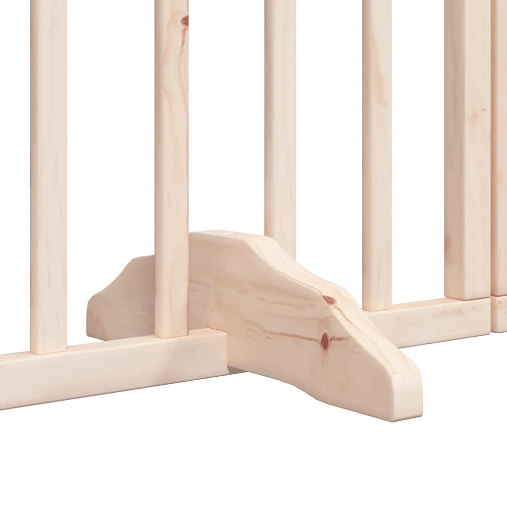 12 Piece Foldable Dog Gate with Door 600 cm Poplar Wood
