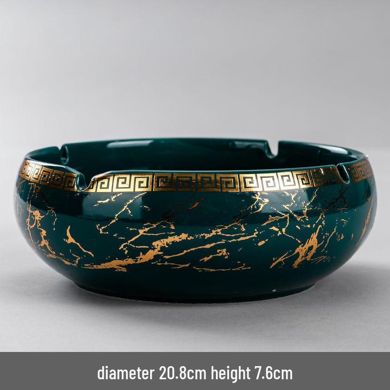 Large Vintage Ceramic Ashtray: Luxury Retro Decor for Home or Office