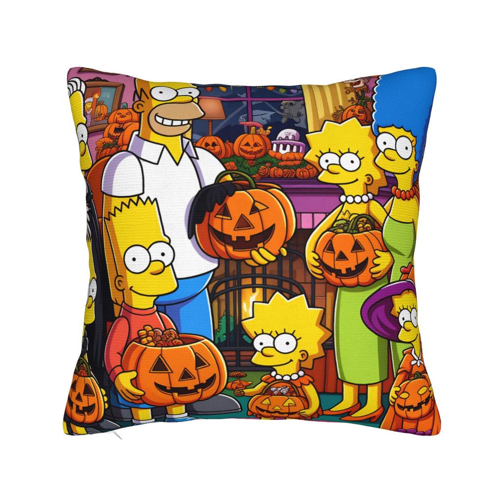 Pillow Cover Funny SSimpsons Green Polka Dot Family Cute Funny Pillow Case For Sofa Couch Bed Living Room Pillowcases