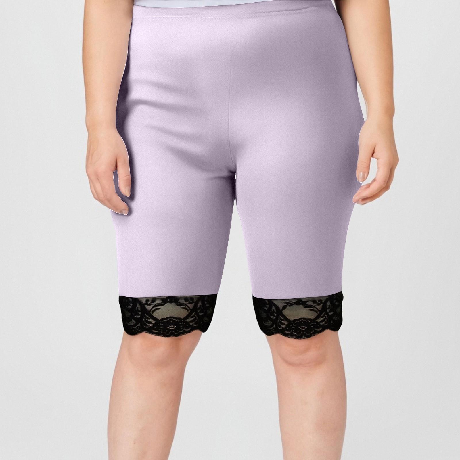 

Женские модные большие однотонные шорты с кружевным низом и эластичным поясом для спорта и отдыха L