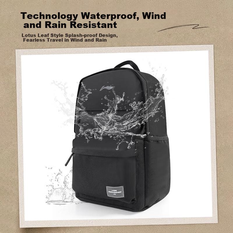 Li-Ning Travel Backpack, Laptop Bag, Large Capacity, Sport Bag, White, 20L