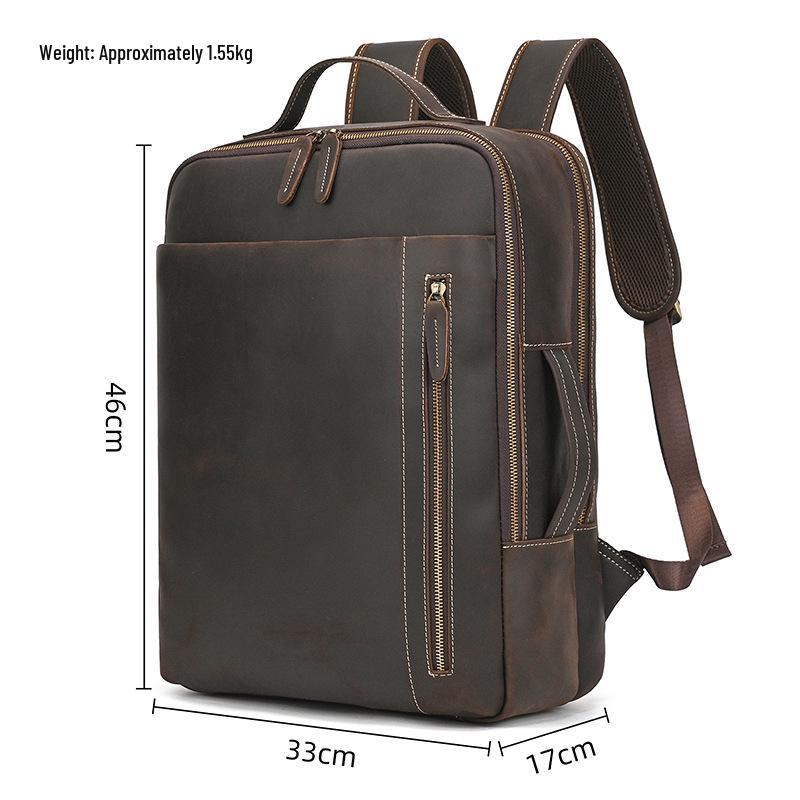 Vintage Crazy Horse Leder Rucksack für Damen und Herren - Echte Leder Reise- und Schultasche