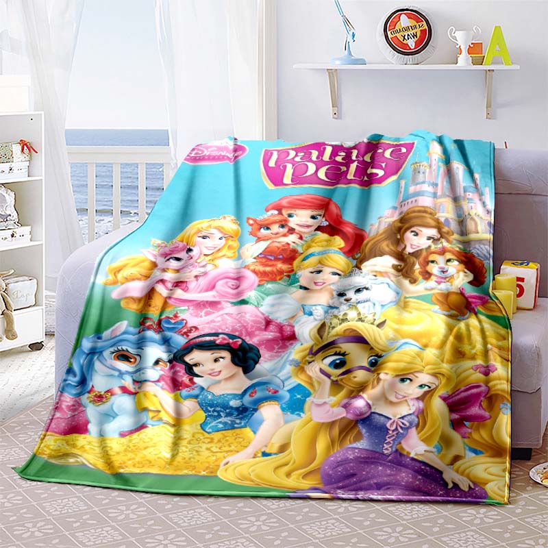 This exquisite 3D princess cartoon flannel blanket is suitable for beds, bedrooms, sofas, picnics, and can also be used as an ou