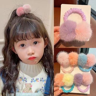 Autumn/Winter Plush Ball Hair Tie - Korean Style Princess Girl Fur Headband