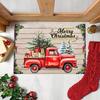 Red Truck Merry Christmas Doormat Festive Decorative Rug Indoor/Outdoor Entrance Mat Non-Slip, Stain-Resistant Home Decor