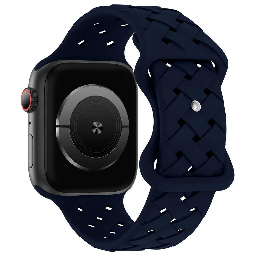 Silicone Strap for Apple Watch Band Ultra 2 49mm 46mm 45mm 44mm 42mm Sport Breathable Bracelet For IWatch Series 10 9 8 7 6 SE 5