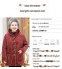Women's Mid-Length Winter Jacket: Grandma Style, Fleece-Lined, Thickened Cotton for 60s-70s Cold Protection.
