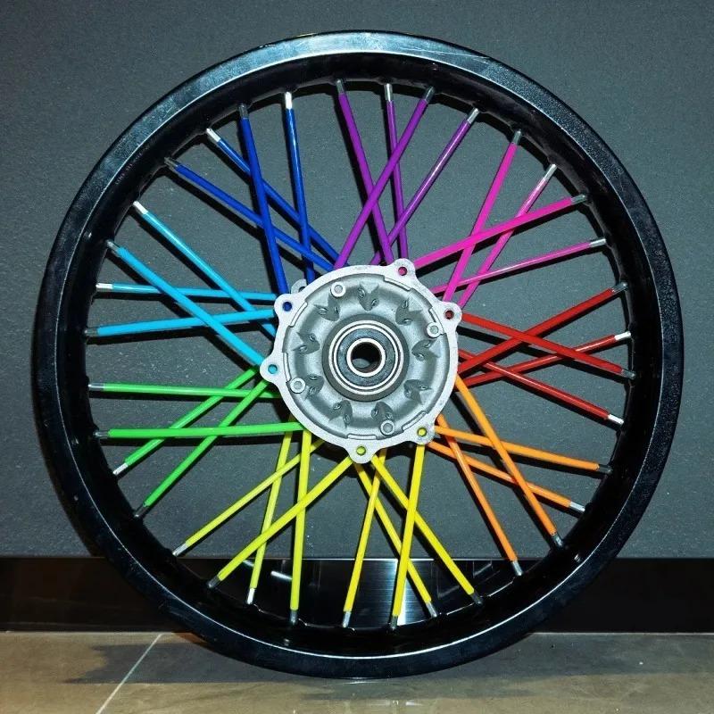 72PCS 11 Colors Universal Dirt Bike Spoke Covers Motorcycle Wheel Rim Spoke Wrap Kit Skins Protector Cover for Motocross Bicycle Rims 18 Inch Rims 17