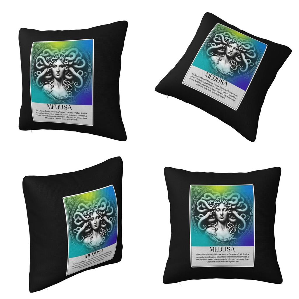 Ancient Greece Medusa Gorgon Vintage Style Square Pillowcase Cushion Cover Pillow Case Throw Pillow Cover for Home Bedroom Car