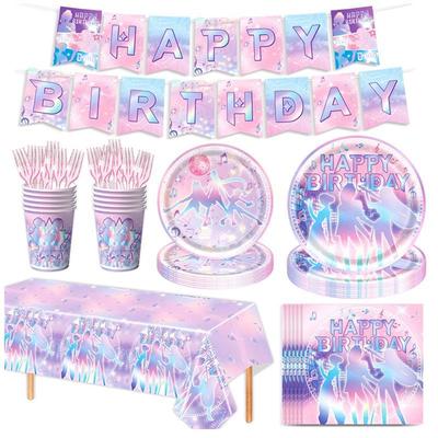 ציידת מכשפות - מסיבת יום הולדת לילדים בנושא K-POP - כלי שולחן חד-פעמיים ואביזרים - מפות שולחן ליום הולדת