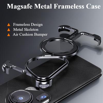 Oatsbasf Alloy Phone Case for Huawei Pura 70/70Pro/70Pro+/70Ultra with Stand Magnetic Metal Frameless Protective Cover Bumper