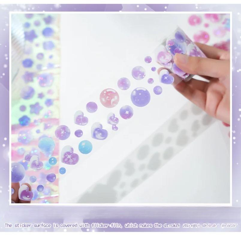 Vintage Bubble Tape Stickers Decorative Stick Labels Scrapbooking Accessories Planner Handmade Junk Journal Suppliesjavascript: