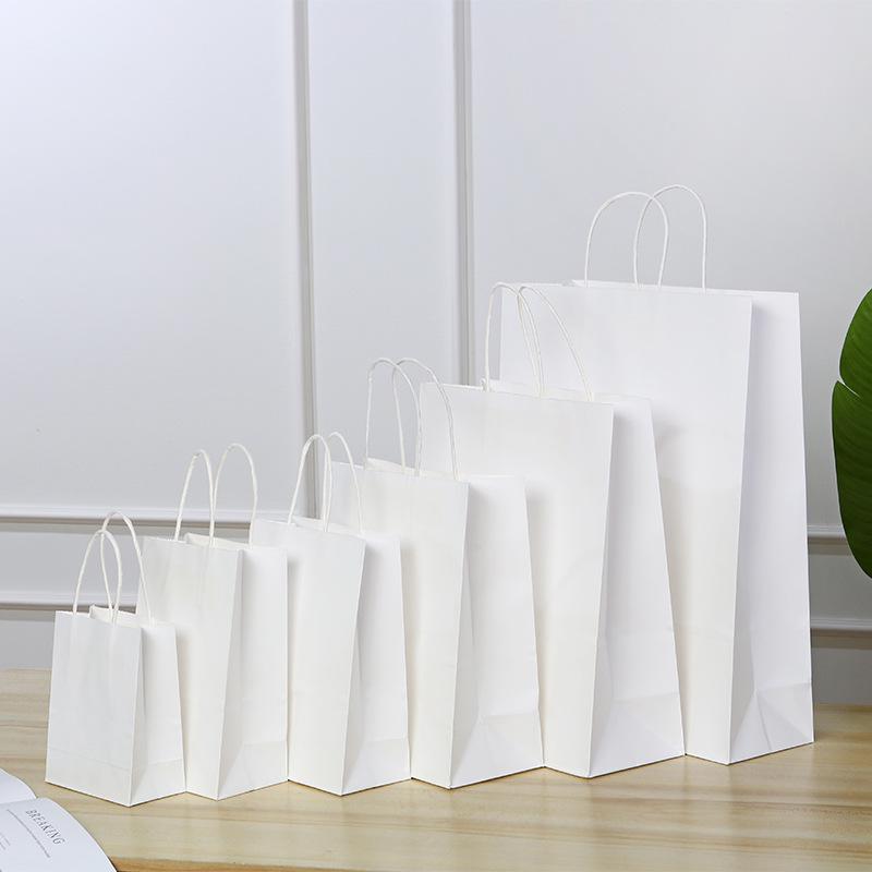 Spot Multi-color Kraft Paper Bag with Handles for Advertising, Gift Packaging, and Shopping, with Custom Printed Logo