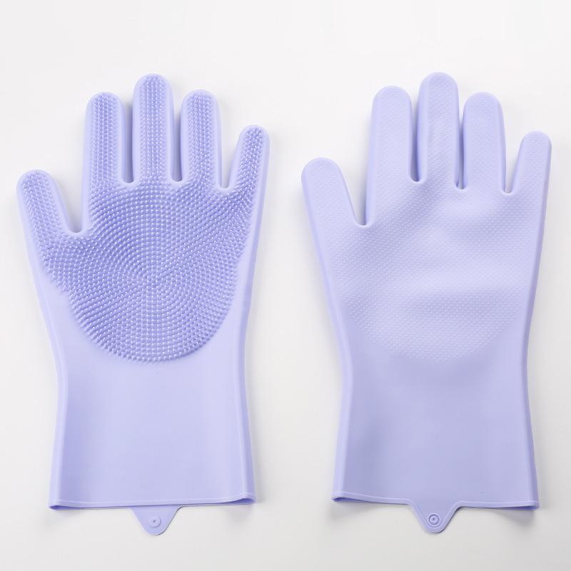Pet Grooming Cleaning Gloves Dog Cat Bathing Shampoo Glove Scrubber Magic Dishwashing Cleanner Sponge Silicon Hair Removal Glove