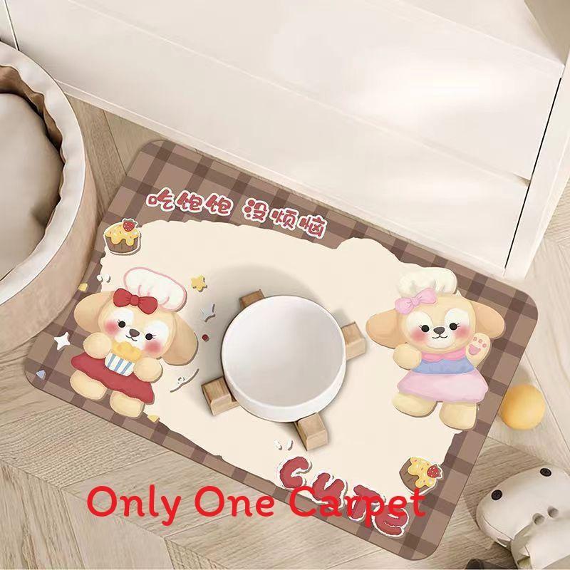 Cute Animal Silicone Diatomite Spillproof Pet Feeding Mat For Dining And Feeding