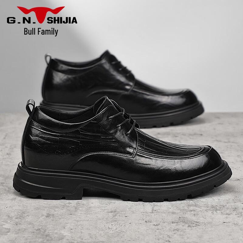 Men s British Style Elevator Derby Dress Shoes 42 чёрный