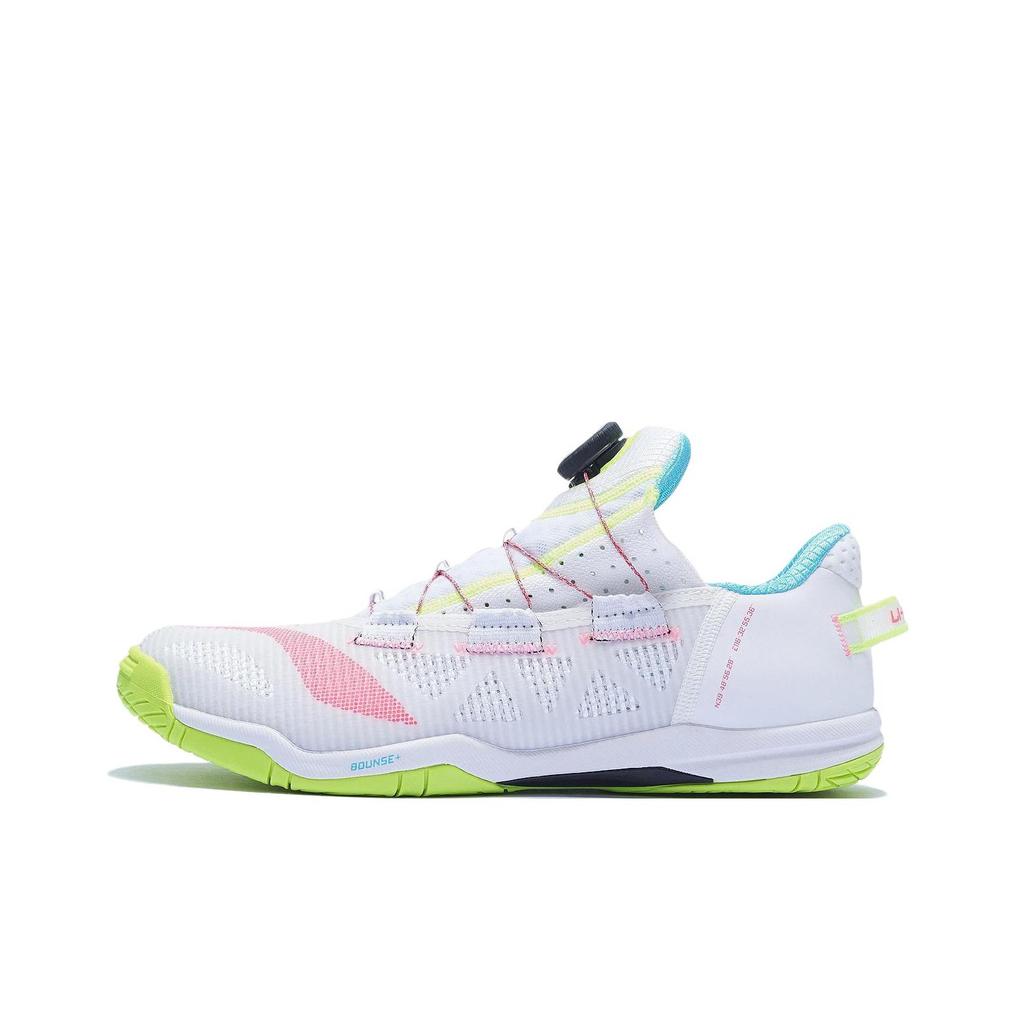 Li-Ning Non-Slip Wear-Resistant Shock Absorbing Low-Top Table Tennis Shoes Unisex Shoes White Green Pink APPT003-1