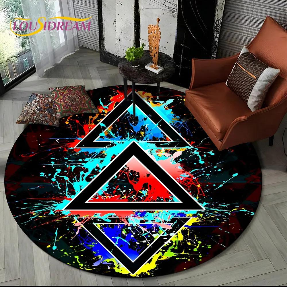 Cartoon Gamer Game Controller Round Area Rug,Circle Carpet Rug for Living Room Children's Bedroom Sofa Decor,Non slip Floor Mat