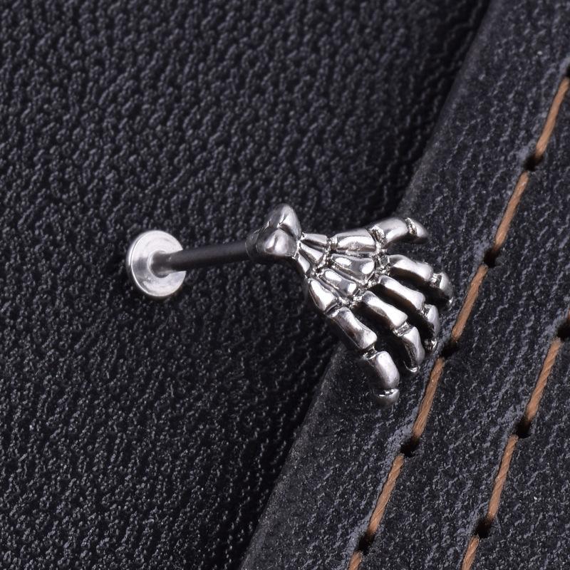1pcs Hip Hop Skull Claw Lip Nail Lip Jewelry Ear Bone Stud Earrings Piercing Jewelry