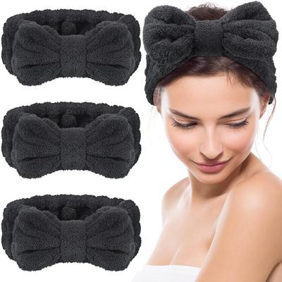 3 Pieces Spa Headband for Women Facial Headband Makeup Headband for Washing Face Terry Cloth Hairband Bow Towel Headbands