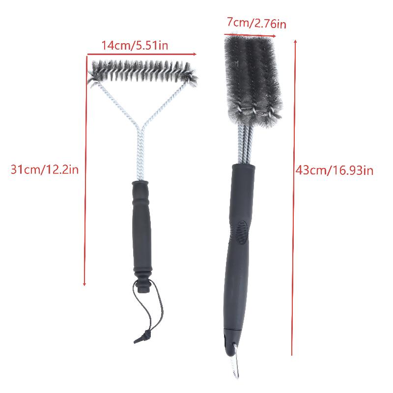 Professional Bbq Grill Brush Made Of Stainless Steel Wire Triangular Brush For Scrubbing Bbq Multipurpose Cleaning Brush