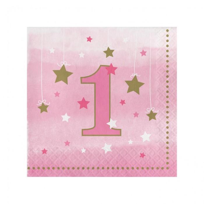 Creative Party One Little Star Paper 1st Birthday Disposable Napkins (Pack of 16)