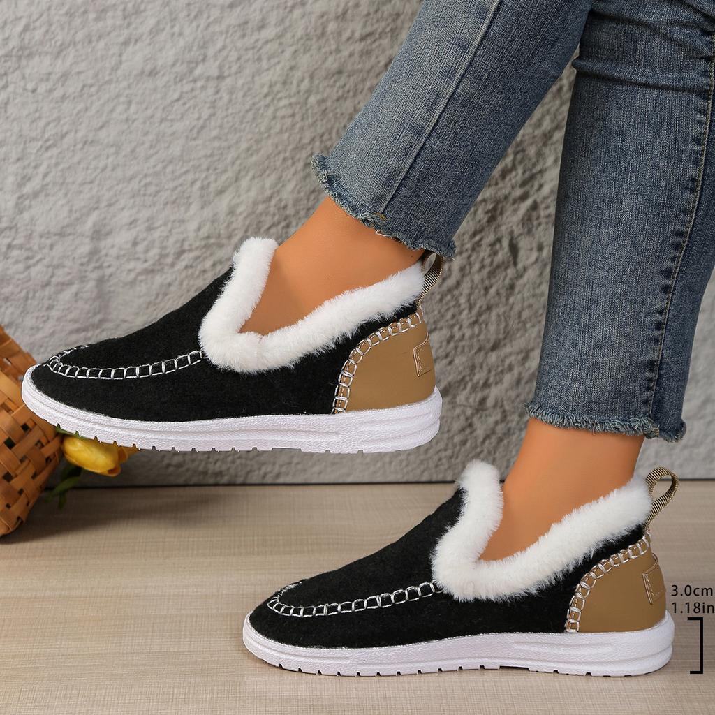 Fashion Designer Winter Flats Women Snow Boots Winter Warm Casual Shoes Short Plush Cotton Shoes Women Trend Walking Ankle Boots Women