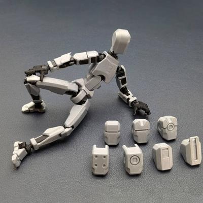 7 ruchomych głów lalek, drukowana w 3D głowa robota Titan, ustawiana podstawka, odpowiednia do kolekcji, ozdoby na biurko