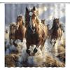 GCTNBJL Horse Shower Curtain Rustic Animal Horse Running River Fall Farmhouse Country Western Brown Bathroom Home Curtain with Hooks,70x70 Inch